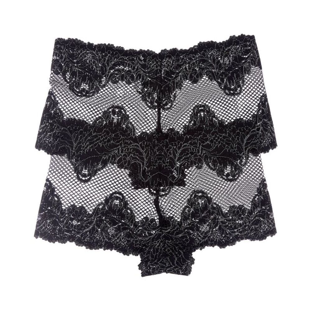 Le Mystere Womens  Set Of 2 Lace Allure Boyshort, Black